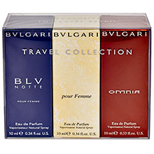 Levn dmsk parfmy Bvlgari  Travel Collection  Sada 3 parfm v cestovnm balen
